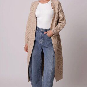 EMBERLY CARDIGAN - Duster Sweater Cardigan - Line and Dot - XS